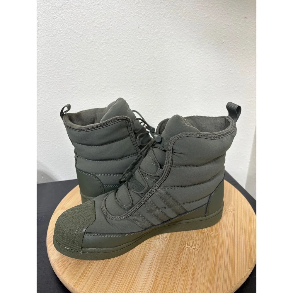 Adidas Kids 5.5 Superstar Boot J Olive Strata Green PrimaLoft Insulated IG2561